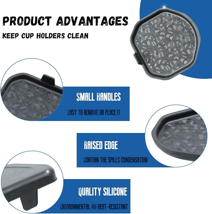 Cup Holder Inserts for Wrangler JL JLU 2018-2026 & Gladiator JT 2020-2026, Jeep Cup Holder Inserts, Original Exterior Design, Jeep Wrangler Accessories (4-pcs Set), Exclusive Patented Appearance