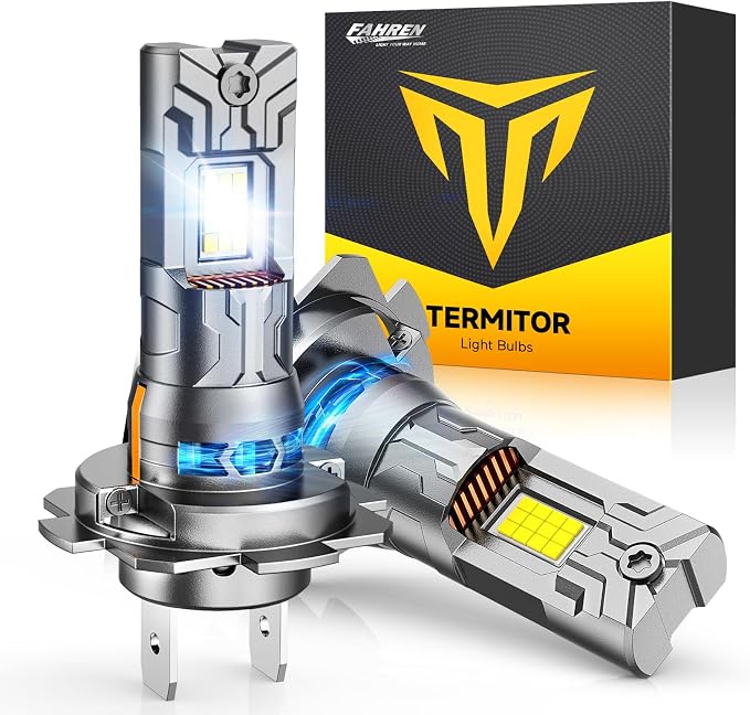 FORENNER 2026 Upgraded H7 light Bulb 40000LM 900% Brighter 6500K White Super Bright, 1:1 H7 Mini Size Turn Signal Fog Lights with Cooling Fan Plug & Play, Canbus Ready, IP68 Waterproof, Pack of 2.