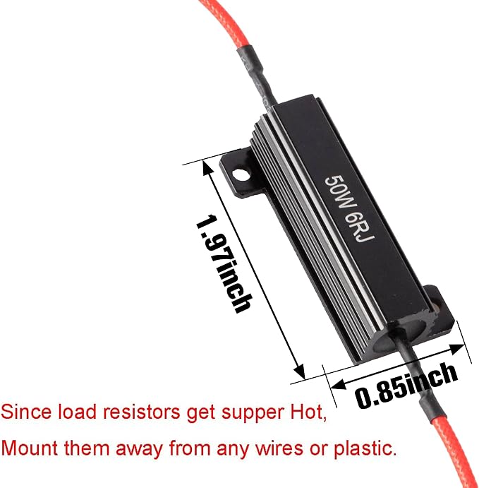 iBrightstar 50W 6ohm Load Resistors for Fix LED Bulb Fast Hyper Flash Turn Signal Blink Error Code