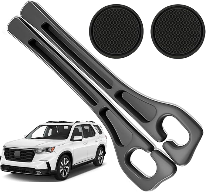 Car Seat Gap Filler Compatible with Honda Pilot Accessories Seat Gap Plug Blocker with Storage Slot Organizer Non-Slip Car Cup Holder Coaster Black 2 Pack