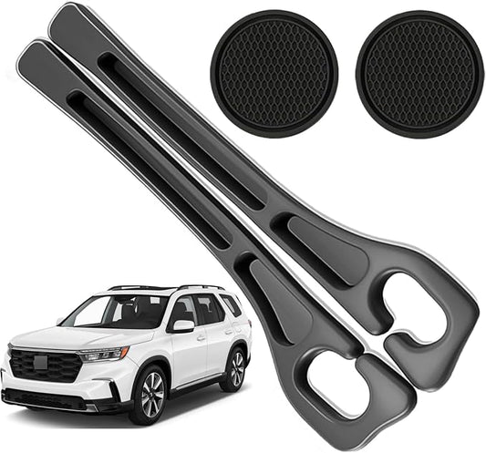 Car Seat Gap Filler Compatible with Honda Pilot Accessories Seat Gap Plug Blocker with Storage Slot Organizer Non-Slip Car Cup Holder Coaster Black 2 Pack