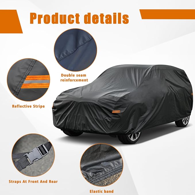 Kayme 7 Layers SUV Car Cover Custom Fit for GMC Yukon XL (2000-2026) Waterproof All Weather for Automobiles, Outdoor Full Cover Sun UV Rain Protection.