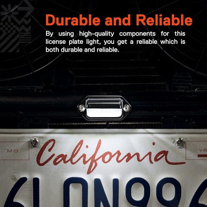 True Mods 2pc Black Boat Trailer LED License Plate Lights [DOT FMVSS 108] [SAE L] [Surface Mount] [Waterproof] [12V DC] Universal Courtesy Step Tag Lamp for Auto Work Utility Flatbed Semi Truck RV