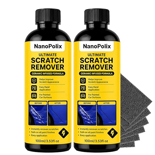 Scratch Remover, Car Paint Repair Paste for Light Scratches, Swirl Marks, Scuffs & Water Spots, Polishing Compound Restores Shine, Safe for All Paint Colors, 100ml with 3 Cloths (2)