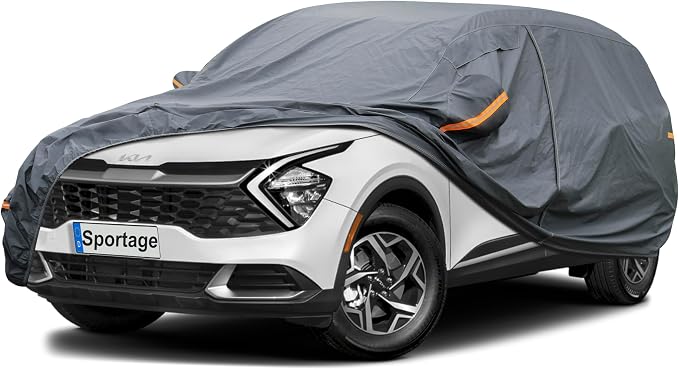 GUNHYI Premium Car Cover Custom Fit Kia Sportage (2010-2026), 16 Layers Heavy Duty Car Cover Waterproof All Weather with Zipper Door for Sun Rain Snow Dust Uv Protection
