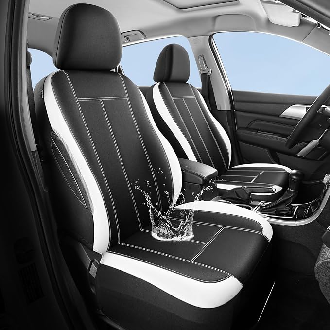 HChengkikz Full Set Neoprene Waterproof Car Seat Covers, Seat Protectors | Water Resistant Seat Protectors, Airbag Compatible, Universal Fit for Sedans, SUVs, Trucks, Vans