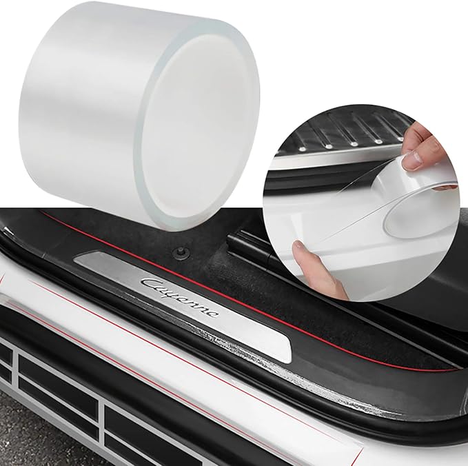 Storystore Universal Car Door Edge Guard, 2.7In x 33Ft Door Sill Protector, Automotive Anti-Collision Strip for Car Door Edge/Front and Rear Bumper/Door Sill Protector, Transparent