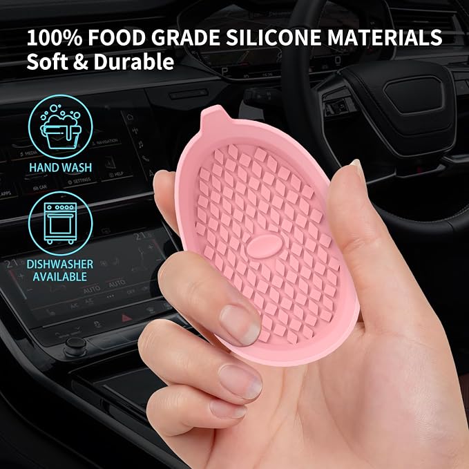 ME.FAN Car Cup Holder Coasters [4 Pack] Silicone Cups Mats, Automotive Universal Non-Slip Recessed Interior Accessories Pink