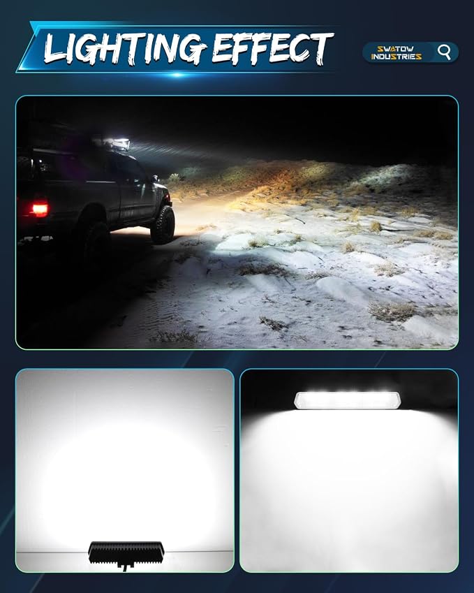 6 Inch Light Bar, SWATOW INDUSTRIES CREE LED Pod Lights Diffusion 6 Inch Driving Light Bar Scene Lights for Truck Pickup Off Road Wrangler Toyota UTV Tractor Heavy Duty Boat