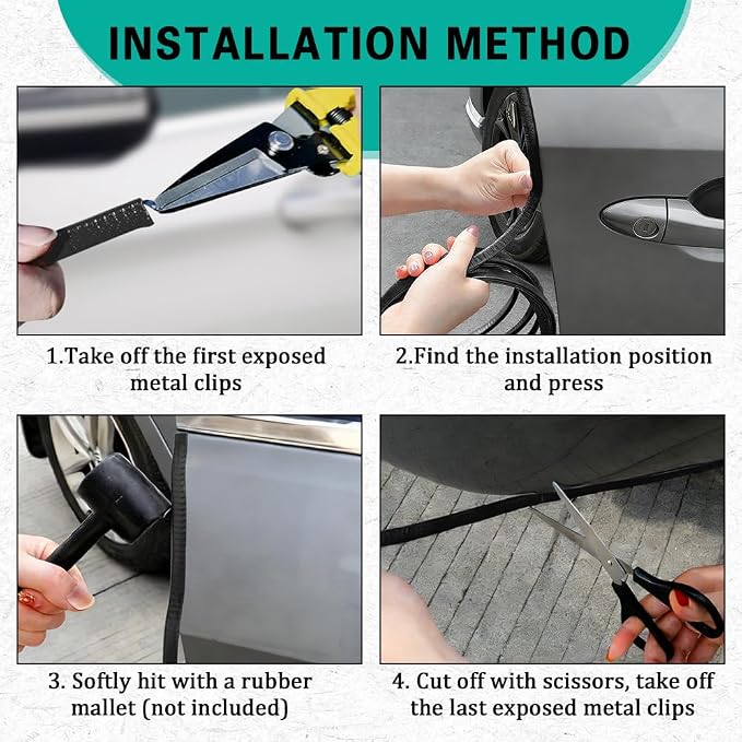 16.4ft (5m) Car Door Edge Guards, Car Door Protector, No-Glue Required Rubber Seal U Shape Automotive Door Entry Guard, Auto Door Edge Molding Protection for Most Vehicles (Black, 16.4Ft)