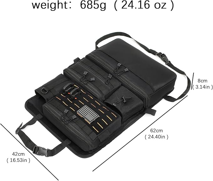 Upgraded One-Piece Universal Car Seat Back Organizer with Multiple Pockets | Tactical Car Backseat Organizer, for Cars SUV Trucks Jeeps Pickups