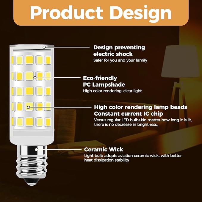 Replacement Bulbs 20W for Conair & Jerdon Makeup Mirrors - 10x Double Sided LED Bulbs (1Pack, 3 Color Temperatures)
