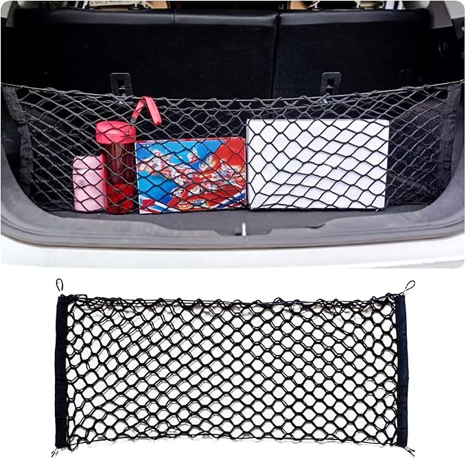 Car Rear Cargo Net with Good Elasticity&Tensile Strength Trunk Organizer for SUV Truck,Ideal Keeps Overlanding Accessories,Car Camping Accessories (M(35.43''x15.74''))