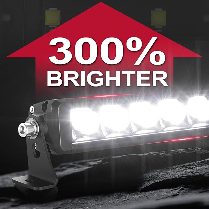 OFFROADTOWN 30 Inch 300W LED Light Bar Single Row Off Road Driving Lights Spot Bumper Grille Bars Slim LED Work Light with Wiring Harness for Truck Pickup UTV SUV Toyota RZR
