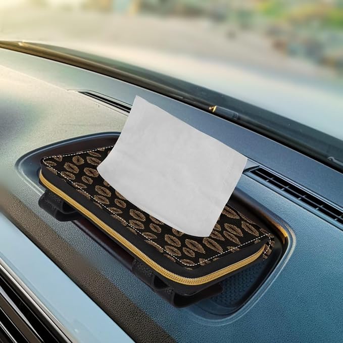 Lips Pattern PU Leather Car Napkin Holder Car Tissue Holder for Car Sedans SUV Vans Napkin Holder Tissue Box for Sun Visor & Back Seat
