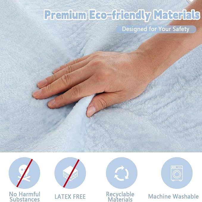 Reusable Waterproof Incontinence Bed & Chair Pads, 22” x 21” Extra Heavy Absorbency Underpads, Soft Flannel Surface, Machine Washable for Dogs, Adults & Babies (Solid Blue, 22“ ×21”)