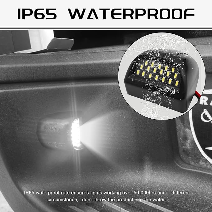 2PCS LED License Plate Light Tag Lamp, Compatible with Chevy Silverado 1500 2500 3500 Escalade Suburban GMC Tahoe Sierra Yukon XL