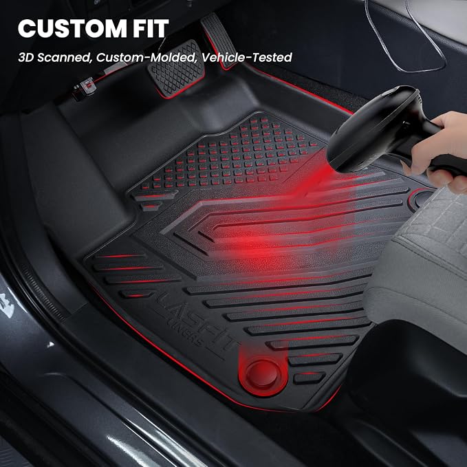 LASFIT Floor Mats & Backrest Mats & Cargo Mat for Hyundai Palisade 7/8 Seats 2026 (Only Fit Gas, Not Fit Hybrid), All Weather TPE Custom Fit Car Mats Floor Liners, Full Set Mats Accessories, Black