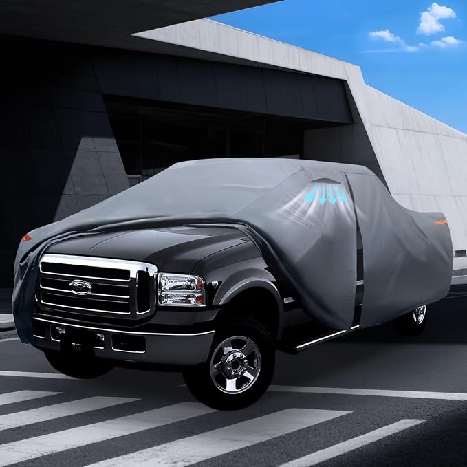 Chevrolet Silverado 2500HD Truck Cover Custom Fit 2020-2026 Crew Cab Short Bed(6.8') with Door Zipper, 10 Layers Outdoor Heavy Pickup Truck Cover Waterproof All Weather, Wind Sun Protector.