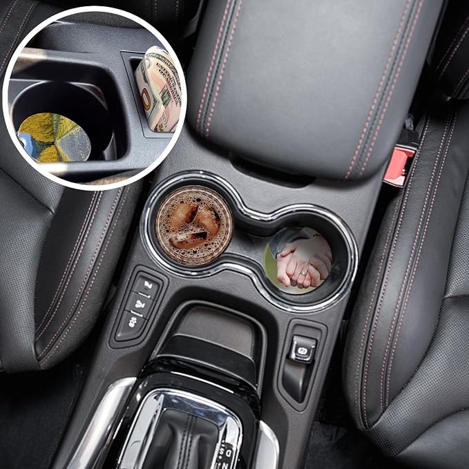 Ceramic Car Sublimation Blanks Cupholder for Car Cup with Finger Notch for Easy Removal Ceramic Car Cupholder Auto Cupholder Keep Vehicle from Cold Drink Sweat Stain Spill (24)