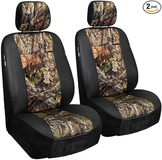 LPI Truck Mossy Oak Heavy Duty Car Seat Covers for Front Seats; Fits Sedans and SUVs, Includes Front and Rear Storage Pockets, Built-in Molle Style Organizer; Semi-Custom Fit; 2pcs
