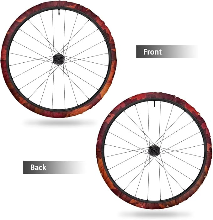 Wheelchair Wheel Covers Maple Leaf Painting 2 PCS Wheelchair Tyre Covers Neoprene Wheel Cover for Transport Wheelchair Wheels Thanksgiving Day Decorations