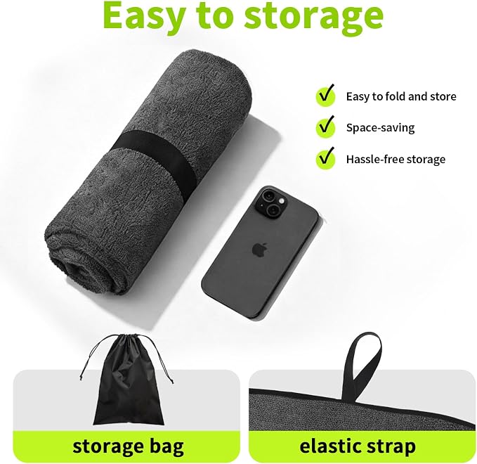 Leader Accessories Waterproof Towel Car Seat Cover, Front Bucket Seat, Grey | Universal Non-Slip, Fits Car Truck SUV, Machine Washable, For Dog & Kid, Pets, Yoga, Gym, Beach, Swimming, Outdoor Sports