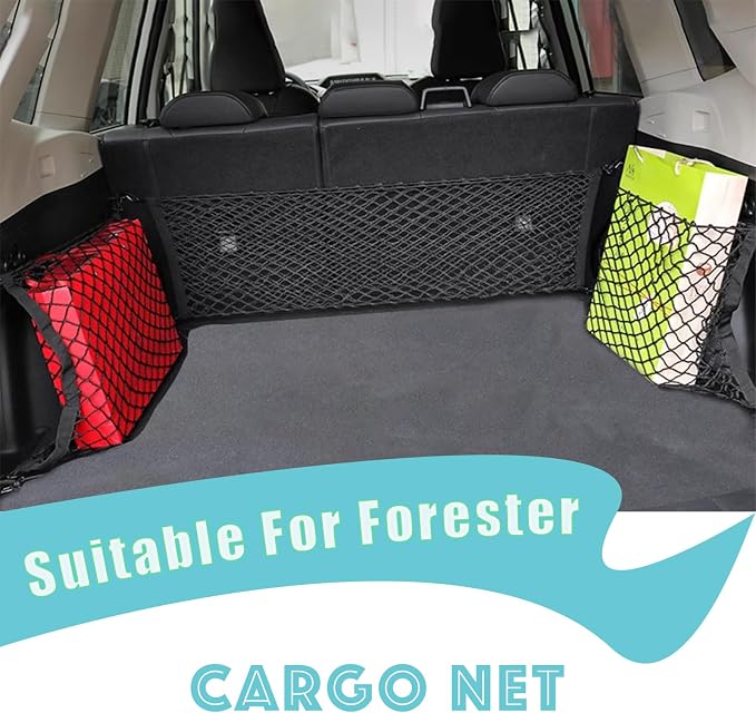 Trunk Cargo Net Organizer Compatible with Subaru Forester Accessories 2PCS | Compatible with Subaru Forester Left and Right Side Storage Net