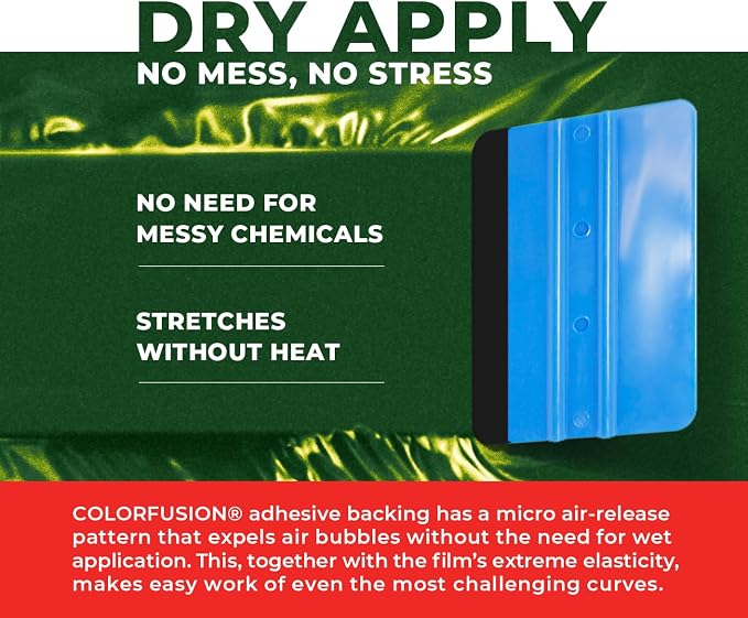 ColorFusion PPF by VViViD, Gloss Urban Green Dry Apply PPF Vinyl Car Wrap Roll 20ft x 5ft
