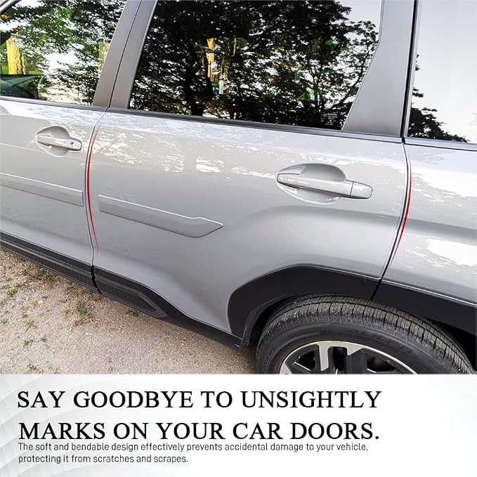 16.4Ft Car Door Edge Guards, Car Door Protector, Anti-Collision Automotive Entry Trim Molding Guard, No Glue Auto Exterior Edge Trim Protective Strip for Most Vehicles (Transparent, 5M)