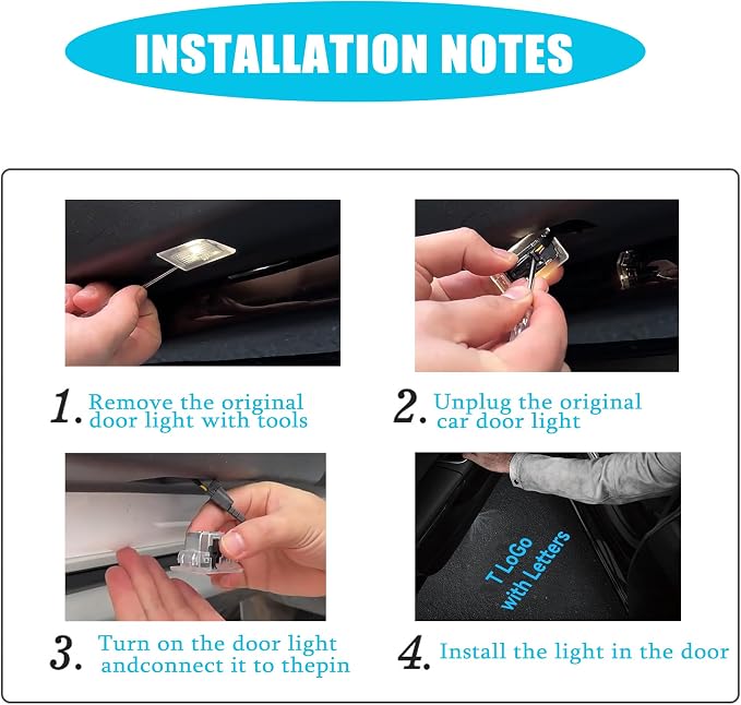 Never Fade Door Light Logo,HD Door Light Logo Welcome Lights Lamp Door Light Puddle Lights Kit Compatible with Accessories (2Pcs)