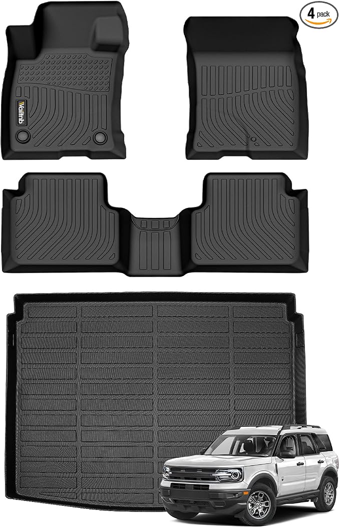 All Weather Floor Mats & Cargo Liner for Ford Bronco Sport 2021-2025 2026 Custom Fit Waterproof Durable Easy to Clean fit for Ford Bronco Sport 2021-2025 Accessories