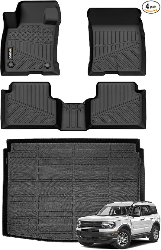 All Weather Floor Mats & Cargo Liner for Ford Bronco Sport 2021-2025 2026 Custom Fit Waterproof Durable Easy to Clean fit for Ford Bronco Sport 2021-2025 Accessories