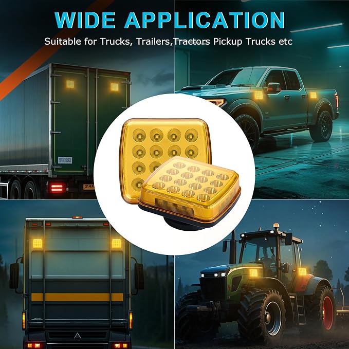 Wireless Rechargeable Magnetic LED Road Flares Emergency Strobe Lights for Trucks & Vehicles