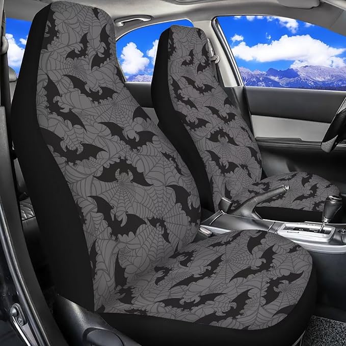 Spider Web Car Front Seat Covers Set of 2, Washable Breathable Front Seat Protectors, Universal Fit for Most Cars, SUVs and Sedans