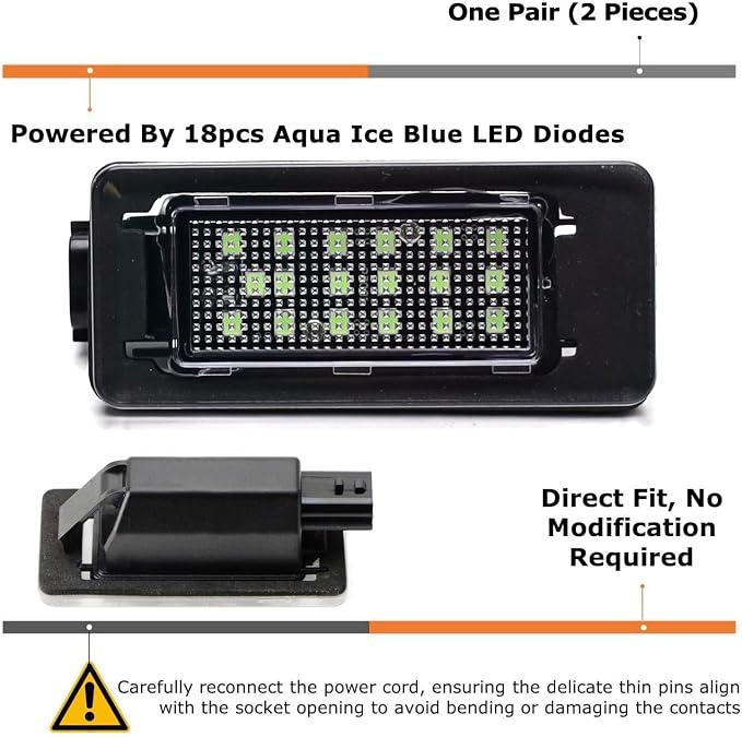 iJDMTOY Ice Blue Full LED License Plate Light Kit Compatible With Nissan 2019/2020-up Altima Sentra Versa Rogue, By 18-SMD Aqua LEDs & Can-bus Error Free