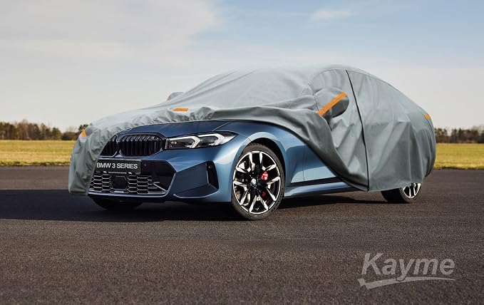 Kayme Heavy Duty Car Cover Custom Fit BMW 3 Series 320i 325i 328i 330i 335i M3(2013-2026), Waterproof All Weather for Automobiles, Full Exterior Covers Sun Rain UV Protection.