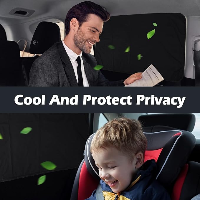 ZATOOTO Car Window Shade for Baby,2 Pack Universal Fit,Privacy&Insulation | 100% Blackout & UV Protection,Metal Frame Fit,Creates a Private Space for Car Camping, Road trips, Napping or Rest