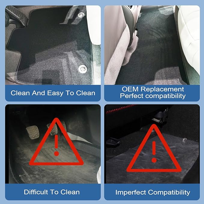 GXARTS Car Waterproof Floor Mats Carpet Full Set Compatible with Volkswagen Jetta 2011 2012 2013 2014 2015 2016 2017 2018 | All-Weather Protect, Non-Slip Backing | Automobile Floor Liner