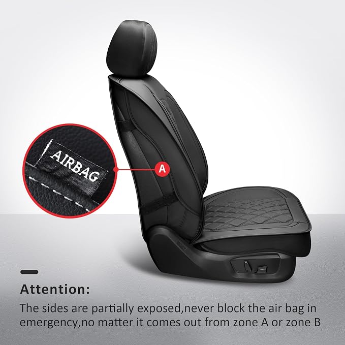 MIROZO 2PCS Front Silverado Seat Covers,Waterproof Truck Seat Covers Compatible with 2007-2026 Chevy Silverado GMC Sierra 1500 2500HD 3500HD Pickup Seat Cover (Black,2PCS Front)