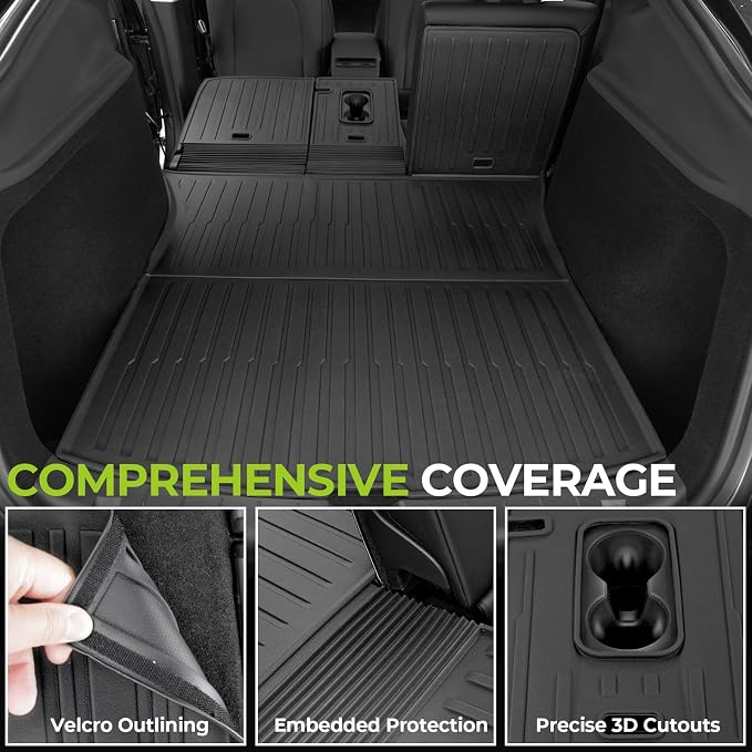 Floor Mats for 2025 2026 Tesla Model Y Juniper Standard Only, 7PCS Full Coverage All Weather Cargo Liner Frunk Backrest Mats & Trunk Sill Guard, Juniper Accessories (Not Fit Premium & Performance &YL)