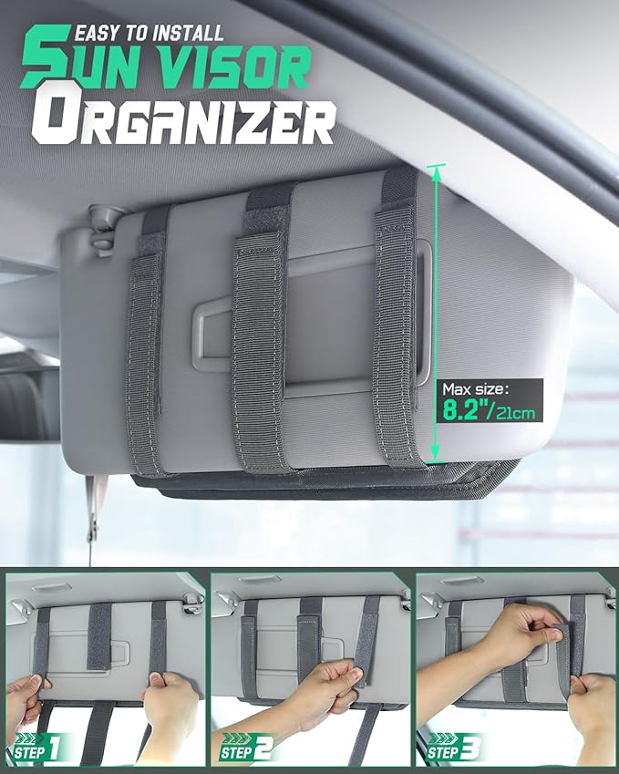 LIVANS Tactical Car Sun Visor Organizer, Fit Cars Trucks SUV Jeeps Patrols | Livans Tactical Car Sun Visor Organizer, Fit Cars Trucks Suv Jeeps Patrols