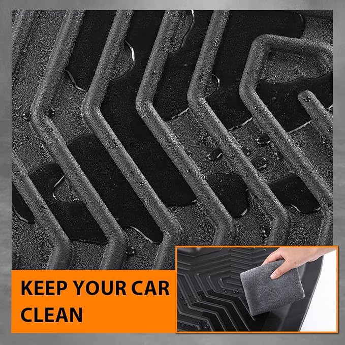 G-PLUS TPE Floor Mats Fit Dodge Durango 2016-2024 | Fit Jeep Grand Cherokee 2016-2021/Cherokee WK 2022,TPE Custom Fit,All Weather Protection, Floor Liners,1st & 2nd Row,3PCS