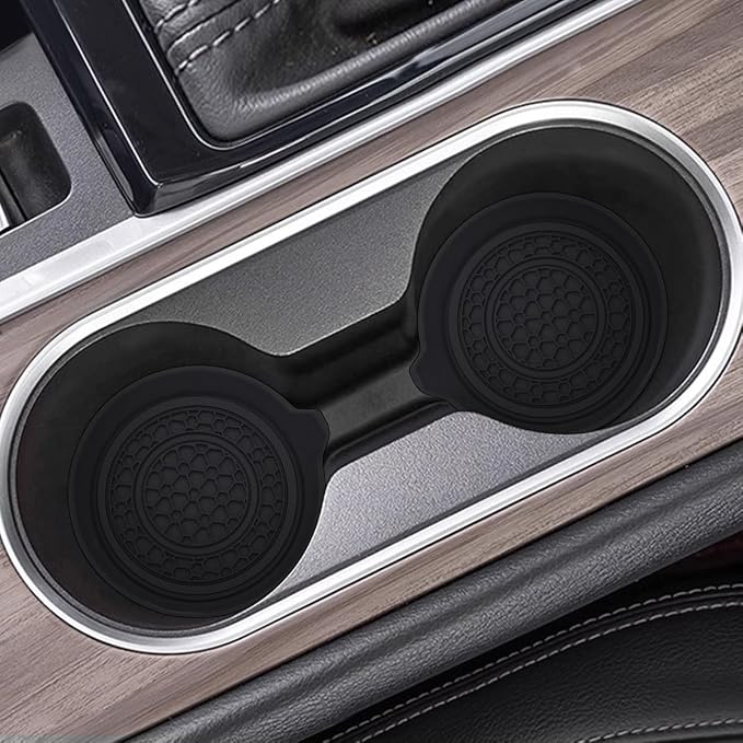 Mandark Car Cup Holder Coaster, 2.75 Inch Non-Slip Vehicle Cup Holder Insert Mats, Dustproof Automotive Interior Console Cup Insulated Pads Accessories, Universal for SUV, Sedan, Truck (Black)