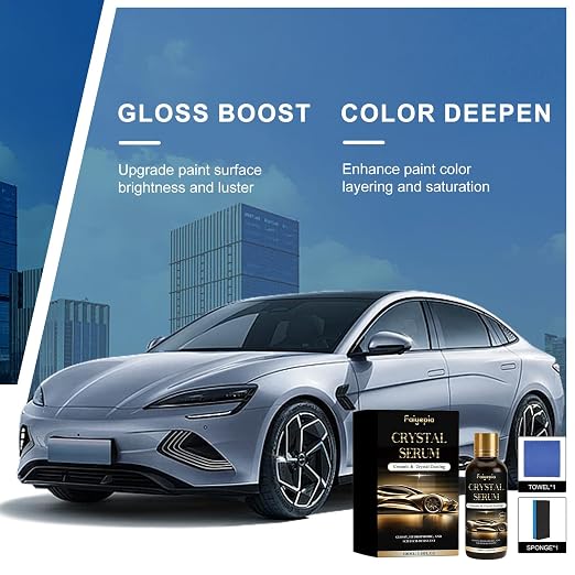 Crystal Serum for Cars, 100ML Advanced Graphene Ceramic Coating for Cars, 9H+ Hardness Coating for Auto Paint Protection, Deep Gloss Hydrophobicty Anti Scratch (1PC)