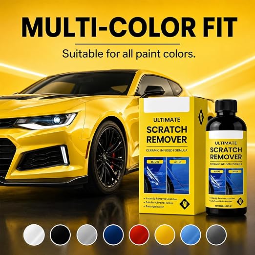 2Pcs Scratch Remover, 3.53 Fl Oz Plastic Polish Scratchs Removers, Professional Grade Car Scratch Repair Remover, All Paint Colors Polishing Kit, Quick Repair Scratches and Restore Shine