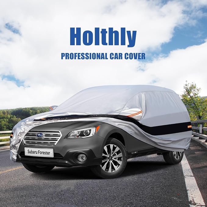 10 Layers SUV Car Cover Custom Fit for Subaru Forester (1998-2024) Waterproof All Weather for Automobiles, Outdoor Full Cover Rain Sun UV Protection.Silver