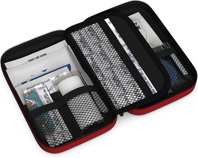 Small, First Aid and CPR Kit for children, toddler, and kids. Large Variety of Bandages to fit your childs injuries. Perfect travel first aid kit, Diaper Bag, Backpack, Car, and More. Quick and Effect