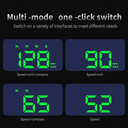 Heads up Display for Cars,Car HUD Head up Display W2S,Speedometer for Car,Digital Speedometer for Car Plug and Play,Speedometer with Overspeed Alarm,Automatic Brightness Adjustment,LED Large Font