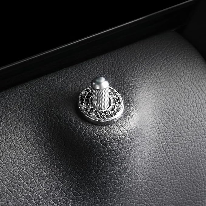 4PCS Bling Inner Car Door Lock Cover Stickers, Rhinestones Pull Rod Bolt Decorations, Crystal Auto Decals for Women Girls, Sparkly Car Door Lock Pin Caps for C Class C200L GLC260 C260L